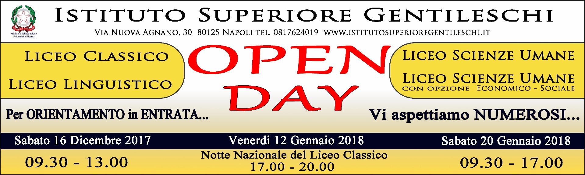 Open Day 16 dicembre 2017