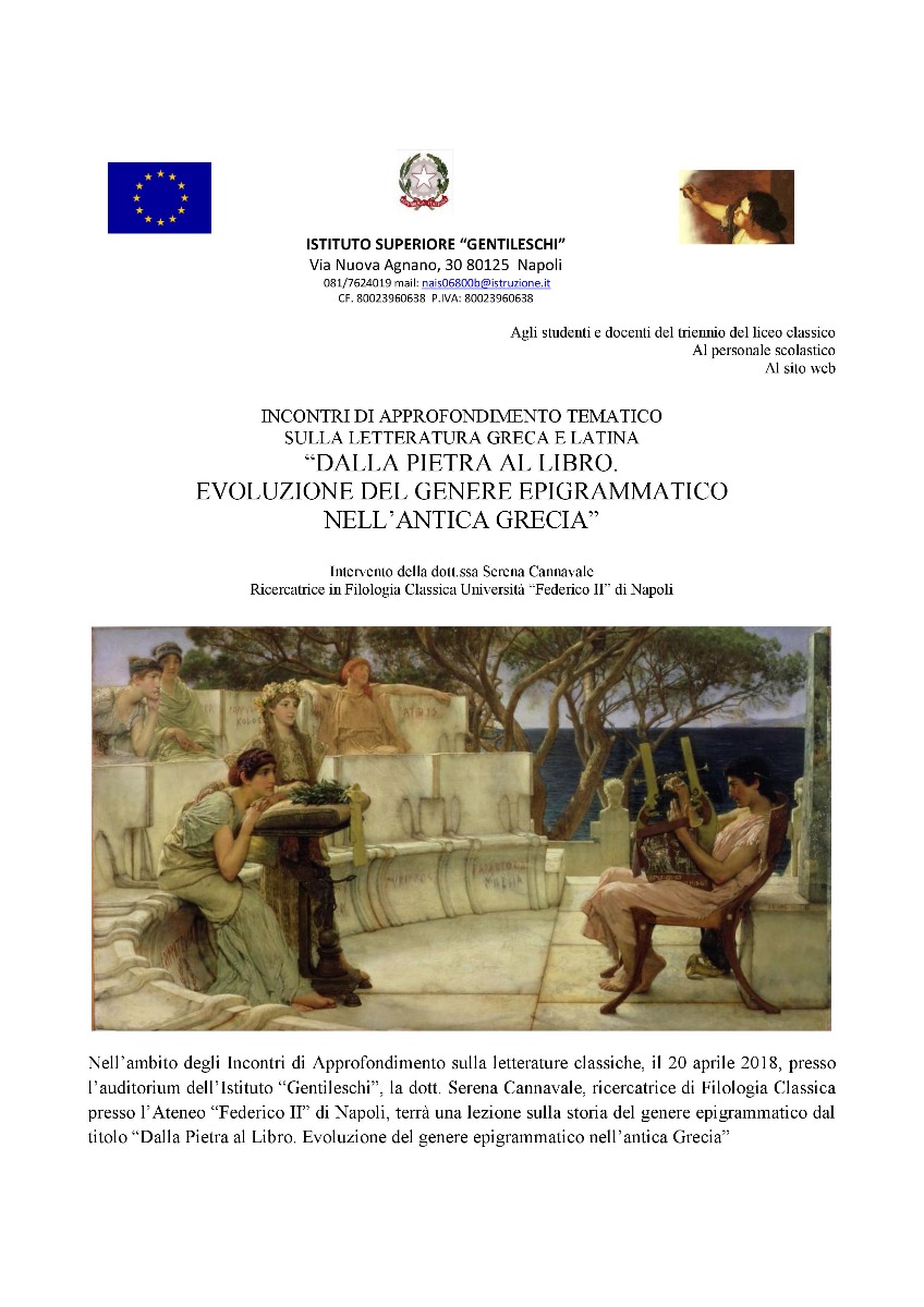 Incontro di approfondimento sulle Letterature classiche: Conferenza della dott. Cannavale