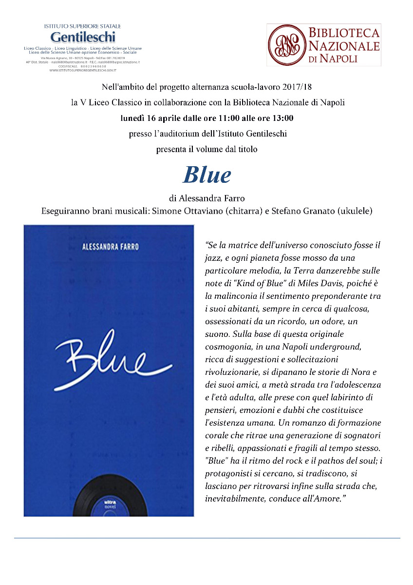 Presentazione del volume BLUE (progetto Alternanza Scuola lavoro 2017/2018)